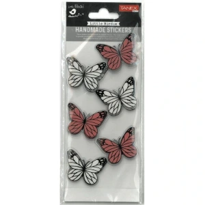 TANEX HANDMADE TNX-28048 DEKORATİF ETİKETLER - KELEBEK-8 SERİSİ STICKER - TEKLİ