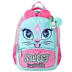 MUGGLE MU-5818 LEOPAR SU YEŞİLİ - PEMBE 3 BÖLMELİ SIRT ÇANTASI