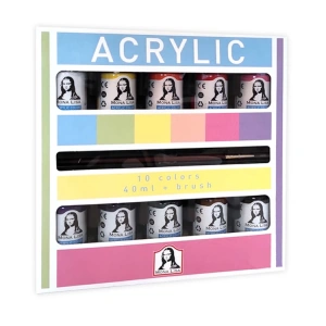 SÜDOR ML122 MONA LISA AKRİLİK BOYA 10 RENK X 40 ML + FIRÇA SET