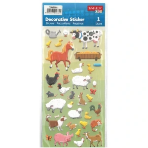 TANEX KIDS TNX-25803 DEKORATİF ETİKETLER - PUFFY ÇİFTLİK HAYVANLARI SERİSİ STICKER
