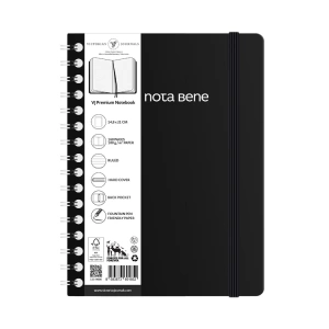 VICTORIAS JOURNALS NOTE BENE 9261 PREMIUM NOTEBOOK SPİRALLİ SERT KAPAK A5 100gr.160 SYF. ÇİZGİLİ DEFTER SİYAH