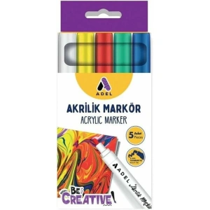 ADEL AKRİLİK MARKER 2mm YUVARLAK UÇ 5Lİ - 2201000118