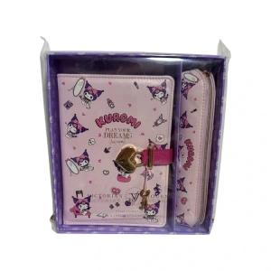 VICTORIAS JOURNALS 525-1974 HUSH HUSH KUROMİ KİLİTLİ 13x18cm 80gr.160YP.ÇİZGİLİ DEFTER + KALEMLİK SET