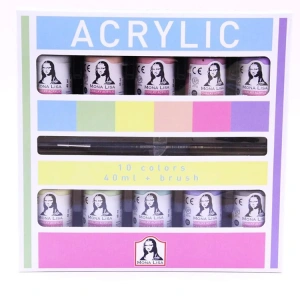 SÜDOR ML122C MONA LISA AKRİLİK BOYA 10 CHALK RENK X 40 ML + FIRÇA SET
