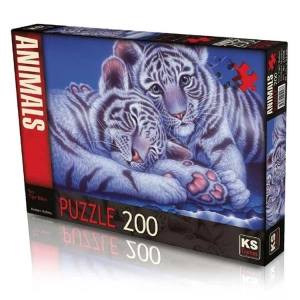 KS GAMES 24008 TWO TIGER BABYS 48x34cm YAPBOZ/PUZZLE 200 PARÇA