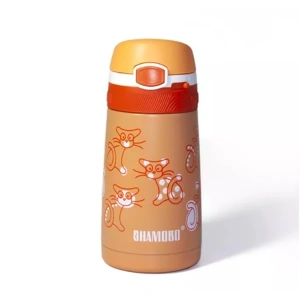 SHAMOBO PİPETLİ PASLANMAZ ÇELİK MATARA VGN2051 350 ML - KOYU TURUNCU