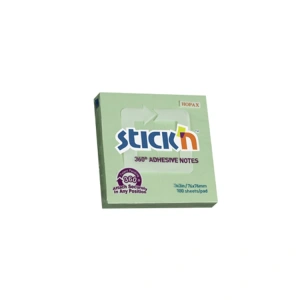 GIPTA STICKN 76X76 PASTEL YEŞİL 360° YAPIŞKANLI NOTLUK 100 YP.