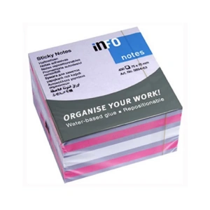 İNFO NOTES STICKY 75X75 NEON KARIŞIK RENK YAPIŞKANLI NOTLUK 450 YP. 5654-63