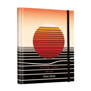 VICTORIAS JOURNALS 1268 GİZLİ SPİRALLİ 17x23  LASTİKLİ SERT KAPAK 2024-2025  AKADEMİK AJANDA