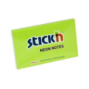 GIPTA STICKN 76X127 NEON YEŞİL YAPIŞKANLI NOTLUK 100 YP.