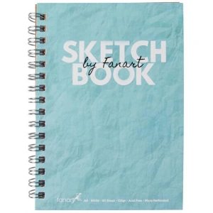FANART ACADEMY F-8671 SKETCH BOCK A5 SPİRALLİ TURKUAZ KAPAK ESKİZ DEFTERİ 120GR.50YP.