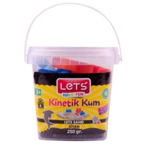 LETS KİNETİK KUM PLASTİK KOVALI 250gr. SİYAH  L10190