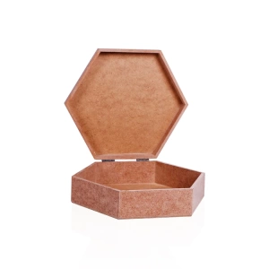 TEKNOPOİNT AHŞAP HOBY KT46 ALTIGEN KUTU ORTA BOY 20x20x5.5 cm