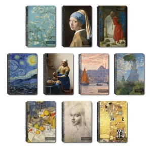 PAPİRÜS  TUVAL SERT KAPAK SPİRALLİ 16X23 100YP. ÇİZGİLİ DEFTER