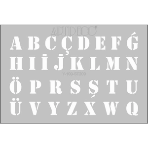 ARTDECO STENCİL A4  HARFLER 209