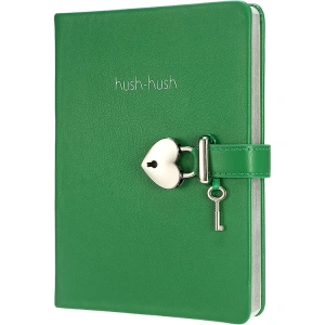 VICTORIAS JOURNALS 1034 13x18cm 80gr. 160YP HUSH- HUSH KALP KİLİTLİ ÇİZGİLİ DEFTER FOREST GREEN