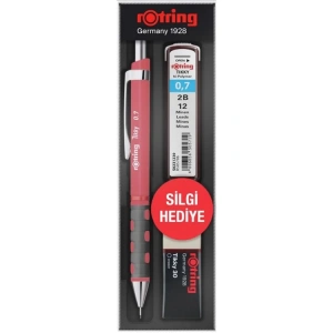ROTRING TIKKY VERSATİL + MİN + SİLGİ 3LÜ OKUL SETİ - 0.7 mm  GÜL KURUSU