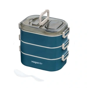 VAGONLİFE PASLANMAZ ÇELİK ÜÇ KATLI YEMEK KABI - LUNCH BOX XC-7083 1450 ML
