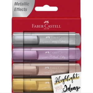 FABER CASTELL  FOSFORLU KALEM METALİK RENKLER 4LÜ