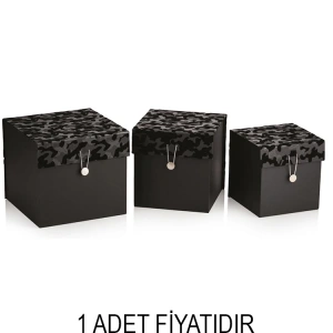 GIPTA CAMOUFLAGE DİK BOY HEDİYE KUTUSU SİYAH BX8233 C 205x205x185mm
