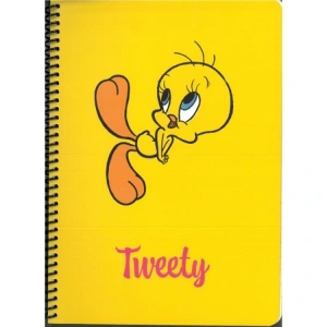 MABBELS 388142 TWEETY 17x24 SPİRALLİ KARTON KAPAK ÇİZGİLİ DEFTER