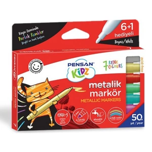 PENSAN KİDZ TEMİZLENEBİLİR 7 RENK METALİK MARKÖR