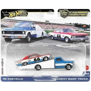 HOT WHEELS FLF56/HRV40 TEAM TRANSPORT 66 CHEVELLE-72 CHEVY RAMP TRUCK  PREMIUM ARABALAR 3+ TEKLİ