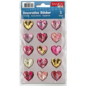 TANEX KIDS TNX-27230 DEKORATİF ETİKETLER - PUFFY KALPLER SERİSİ STICKER