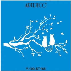 ARTDECO STENCİL 30X30CM KEDİ AŞKI 166