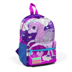 CORAL HIGH 23508 KİDS MOR PEMBE UNİCORN DESENLİ İKİ BÖLMELİ MİNİK YUVA SIRT ÇANTASI