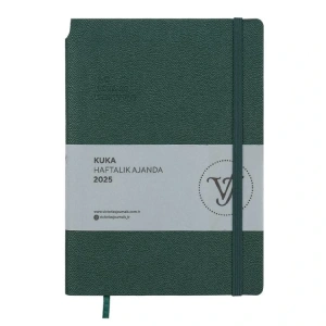 VICTORIAS JOURNALS 124-1436 14X20,5 KUKA HAFTALIK AJANDA A5 - KOYU YEŞİL
