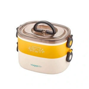 VAGONLİFE  BL50251-2 ÇELİK YEMEK KABI 2 KATLI 3 BÖLMELİ LUNCH BOX SARI