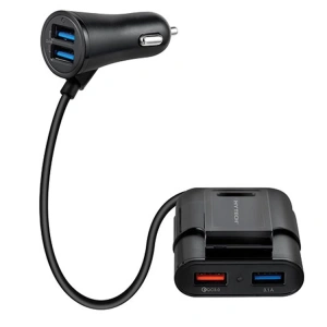 HYTECH HY-XQ70 7A HIZLI ŞARJ ARKA KOLTUĞA UZATILABİLEN 2 USB + 2 USB SİYAH ARAÇ ŞARJ CİHAZI