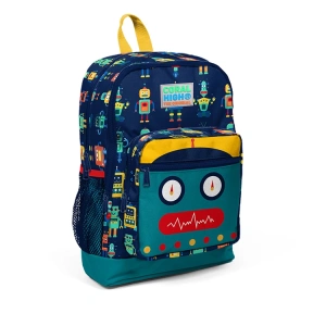 CORAL HIGH 23472 KİDS LACİVERT ÇİVİT ROBOT DESENLİ DÖRT BÖLMELİ OKUL SIRT ÇANTASI