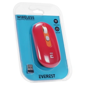 EVEREST SMW-444 USB 2.4Ghz OPTİK WIRELESS MOUSE KIRMIZI
