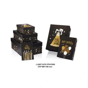 GIPTA HİBA DİKDÖRTGEN HEDİYE KUTUSU BX2806 F NO:6 270x360x140 mm - TEKLİ