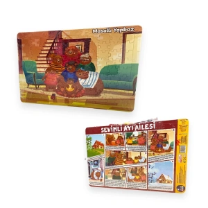 LİLART LAPK-0068 MASALLI PUZZLE/YAPBOZ SEVİMLİ AYI AİLESİ  99 PARÇA 24x34cm