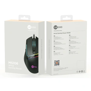 LENOVO LECOO MS106 3200 DPI 7 TUŞLU KABLOLU RGB LED AYDINLATMALI SİYAH GAMİNG MOUSE