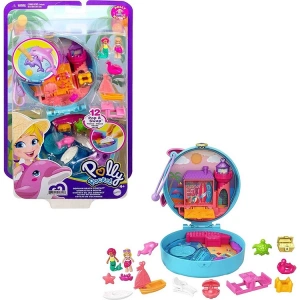 MATTEL FRY35/GTN20  POLLY POCKET VE MACERALARI MİCRO OYUN SETİ WORLD BEACH DOLPHIN