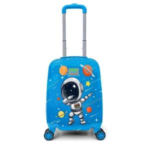CORAL HIGH 16751 MİNİ LACİVERT MAVİ ASTRONOT DESENLİ VALİZ