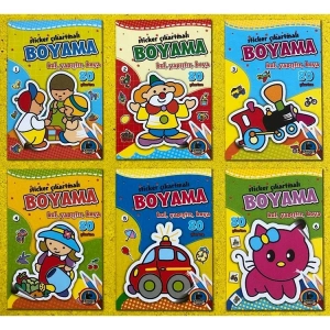 KARATAY STICKER ÇIKARTMALI BOYAMA KİTABI  BUL,YAPIŞTIR, BOYA - TEKLİ