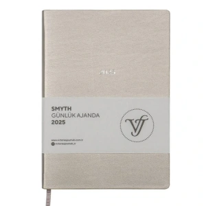 VICTORIAS JOURNALS 124-1482 14X20,5  SMYTH GÜMÜŞ YALDIZ KENARLI GÜNLÜK AJANDA A5 - TITANIUM GRİ