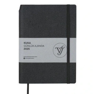 VICTORIAS JOURNALS 124-1459 14X20,5  KUKA GÜNLÜK AJANDA A5 - SİYAH