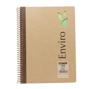 GIPTA ENVIRO SPR.KRAFT SERT KAPAK 17x24 100YP.KARELİ DEFTER