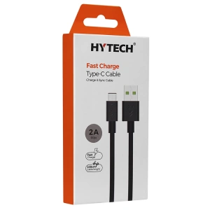 HYTECH HY-X105 1m 2A TYPE-C SİYAH ŞARJ KABLOSU