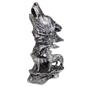 KEMBS HEDİYELİK BİBLO DEKORATİF YAVRULU KURT GÜMÜŞ 661