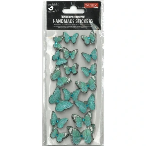 TANEX HANDMADE TNX-28041 DEKORATİF ETİKETLER - TAŞLI KELEBEK-1 SERİSİ STICKER - TEKLİ