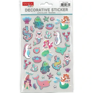 TANEX KIDS TNX-27165 DEKORATİF ETİKETLER - PUFFY DENİZ KIZI VE ARKADAŞLARI SERİSİ STICKER - TEKLİ