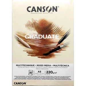 CANSON A5 GRADUATE MİX MEDİA NATUREL RESİM DEFTERİ 220GR. 30 YP.