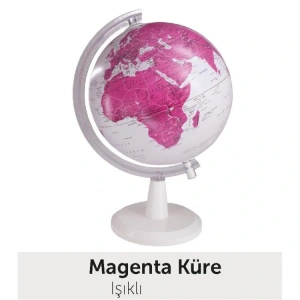 GÜRBÜZ 48321  26 CM MODERN RENKLİ SİYASİ KÜRE IŞIKLI + USB MAGENTA
